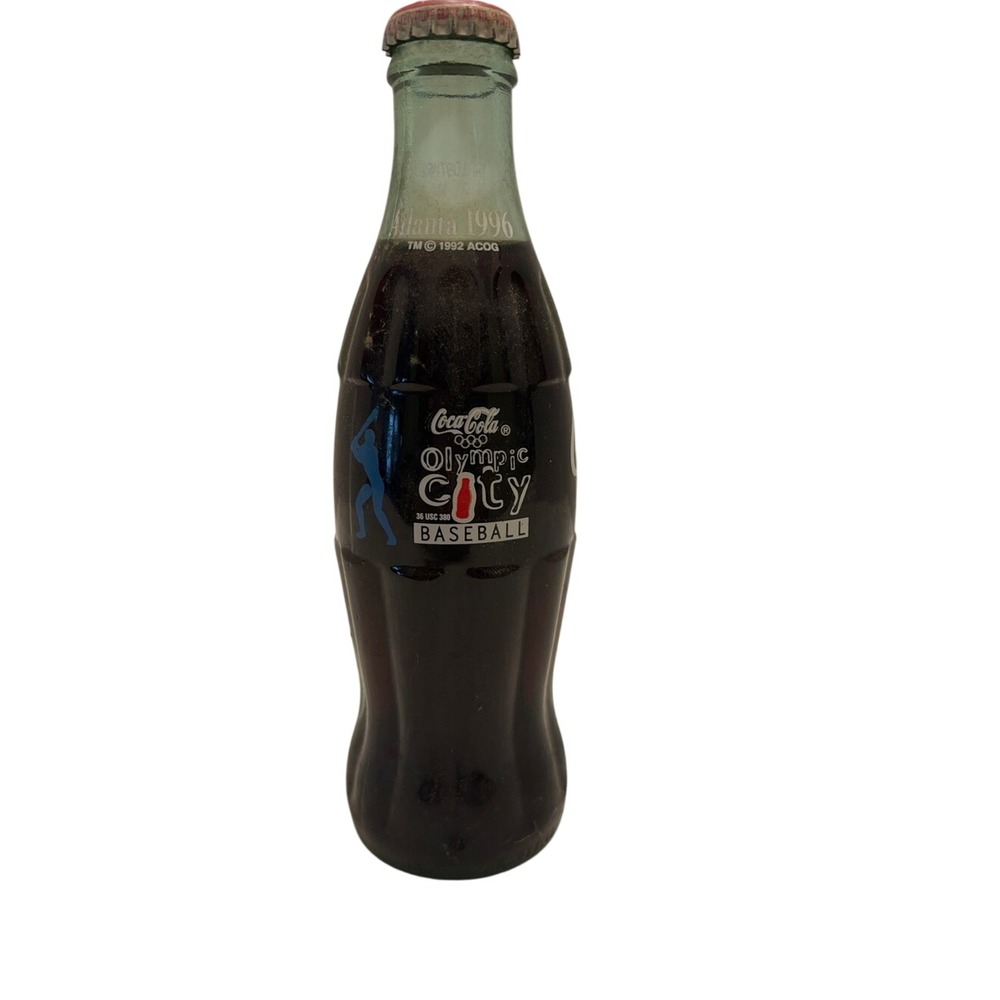 8oz  Coca Cola Commemorative  1996 Atlanta Olympics Olympic City Baseball Bottle